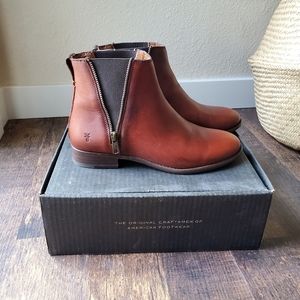 Cognac Frye ankle boots